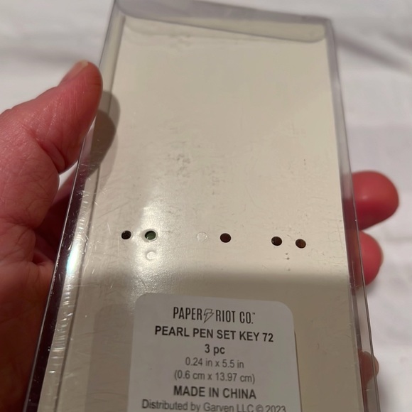 NWT Paper Riot Co 3pc Pearl Pen Set Key 75 - Picture 3 of 5